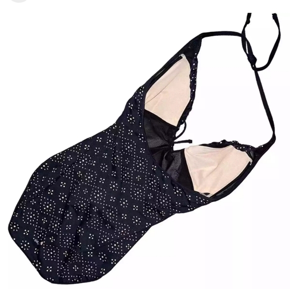 Sunseeker Australia Plunge V-Neckline Eyelet Halter One Piece Swimsuit size 8 - Picture 4 of 6
